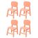 8 Kit 4 Cadeiras Empilhavel Infantil Pipa Rivatti 38,5 cm -Larg- Estrutura Polipropileno -PP- Pessego